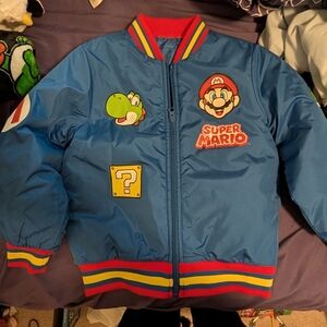 Super Mario Blue Kids Bomber Jacket - S